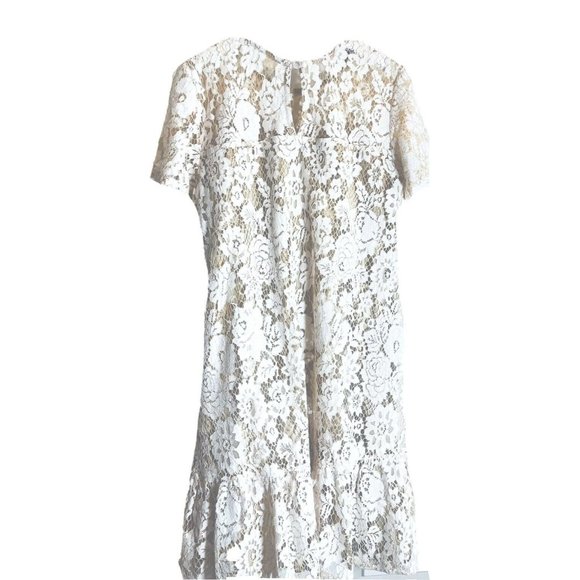 Francesca's Lace Dress Ladies XXS Ivory with floral insert lined NWT - Picture 3 of 11